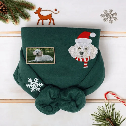 Custom Embroidered Pet Sweatshirt for Christmas